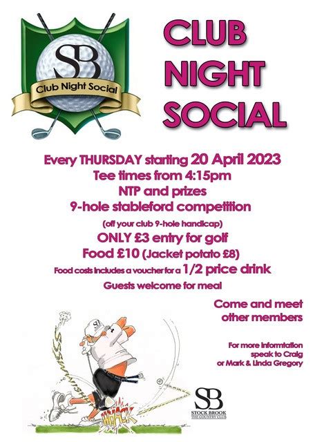 Golf Club Events - Stockbrook Manor