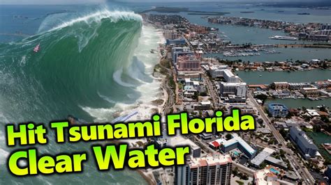 【Clear Water Beach Florida】Tsunami earthquake simulation from the Gulf ...