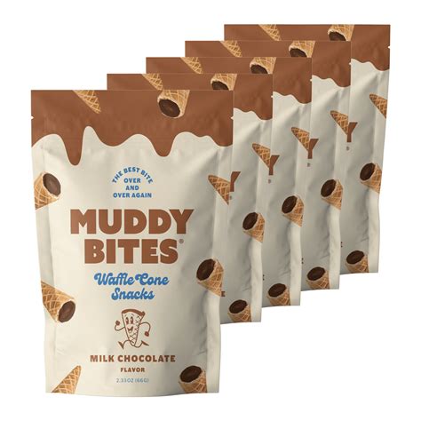 Buy Muddy Bites Chocolate Filled Bite Size Waffle Cone Snack Milk Chocolate, 5 Bags Online in ...