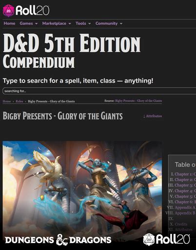 D&D Bigby Presents: Glory of the Giants | Roll20 Marketplace: Digital goods for online tabletop ...