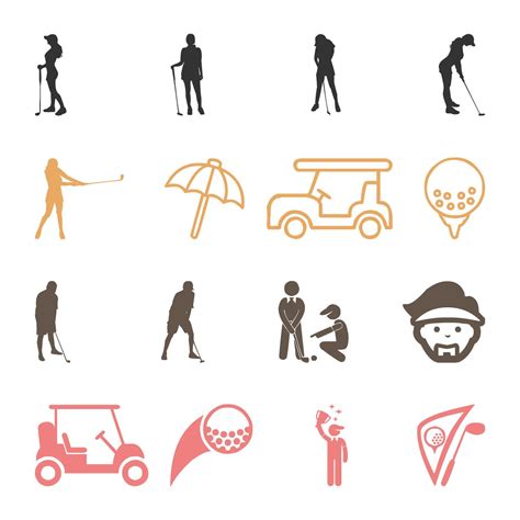 vector golf swing silhouette collection 22585944 Vector Art at Vecteezy