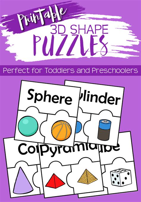 Free printable 3d shape puzzles – Artofit