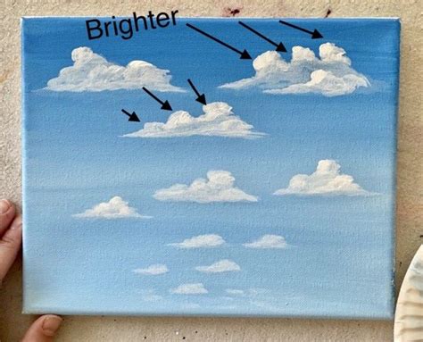 How To Paint Clouds - Simple Puffy Clouds - Step By Step Painting | Inspirational canvas art ...