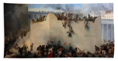 New artwork for sale! - " Destruction Of The Temple Of Jerusalem 1867 Bath Towel by Hayez ...