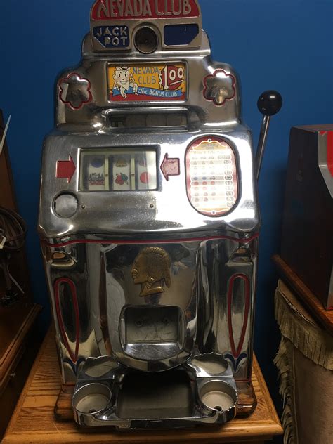 Jennings Nevada Club Chief Dollar Antique Slot Machine | Gameroom Show