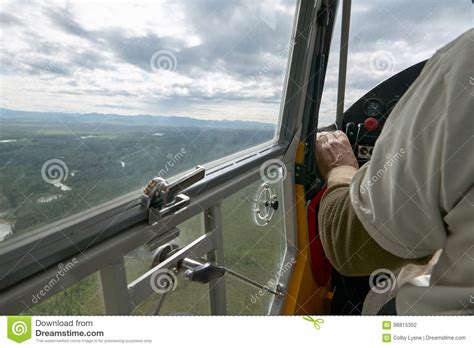 Interior View of a Small Bush Plane with a Pilot Stock Photo - Image of countryside, landscape ...