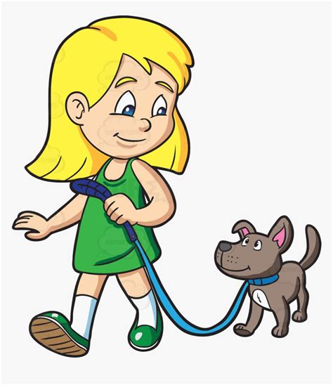 Dog Walking Girl Clipart Free Best Transparent Png - Girl Walking Dog Clipart, Png Download ...