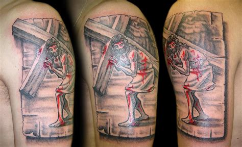 Christ carrying Cross | Custom Tattooing by Ainslie Heilich … | Flickr