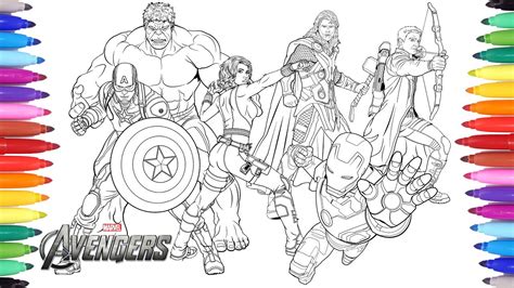 THE AVENGERS Coloring Pages | Coloring Painting Avengers Iron Man Captain America Thor Hulk ...