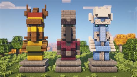 Minecraft | How to build 3 MORE Villager Statues! - YouTube