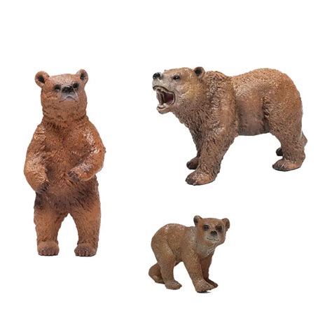 Amazing Wild Brown bear Mammal Animals Models figurines toys plastic ...