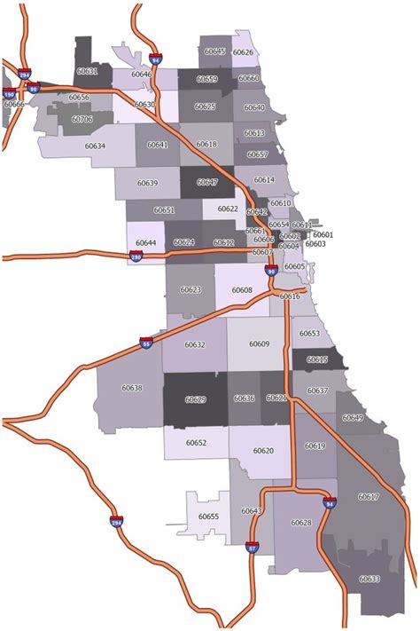 Chicago Zip Code Map - GIS Geography