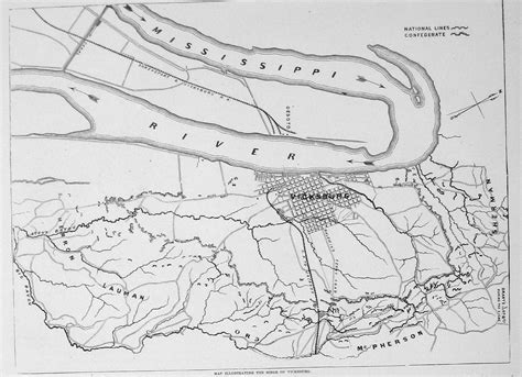 Siege-vicksburg-map | Civil War Pictures