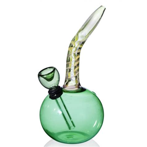 6" Spiral Tilted Fumed Mini Bong - Green -The Greatest Online Smoke Shop!