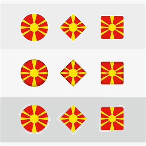 Macedonia flag icons set, vector flag of Macedonia. 22968898 Vector Art at Vecteezy