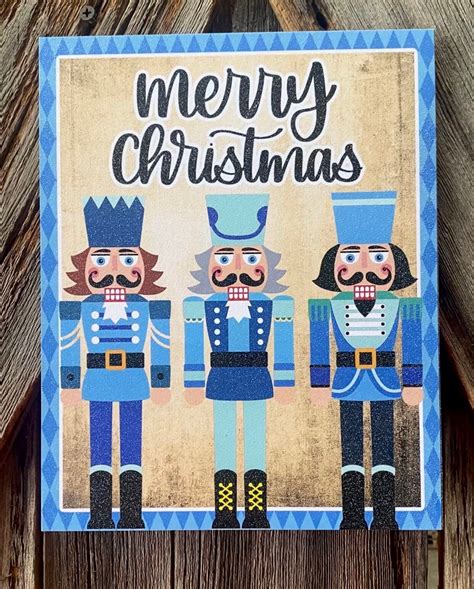 Blue Nutcracker, Christmas Sign, Christmas Decor, Christmas Wall Art