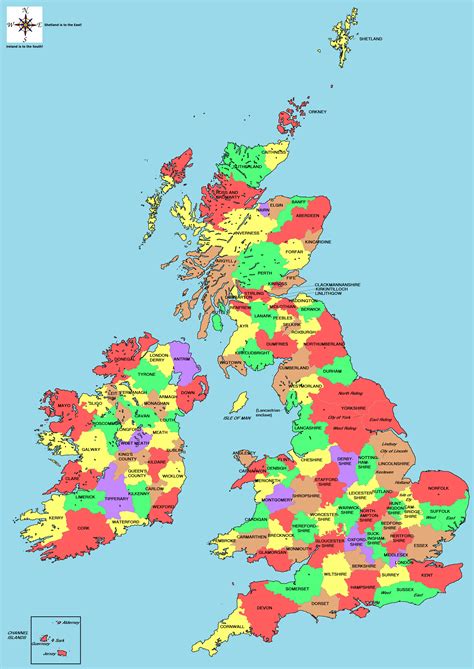 The historic Counties of the UK & Ireland. County... - Maps on the Web