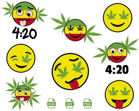 Weed Emoji svg Weed Leaf Smile svg Weed svg Cannabis svg | Etsy