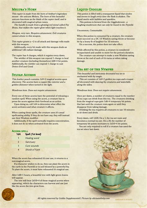 New Feywild magic items for free! : r/DnDHomebrew