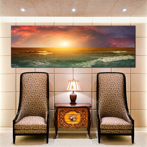 Panoramic Wall Art of Seascape Scene Indian Ocean Sunset Large Artwork ...