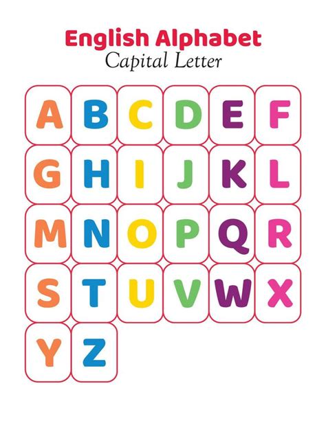 English alphabet chart for kids.Capital letter 22683810 Vector Art at ...