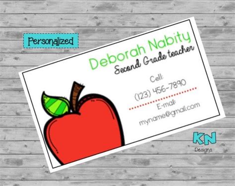 Teacher Business Cards Printable - Business Cards - Teaching Stationary - Custom Business ...