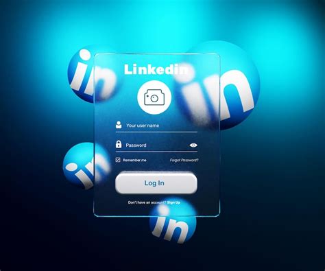 Premium PSD | Linkedin login form template with glass morphism effect ...