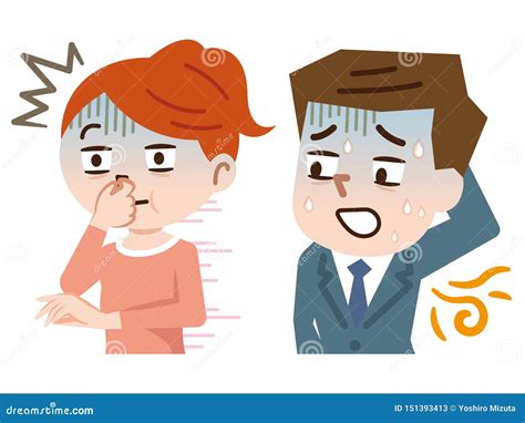 Bad smell and body odor stock vector. Illustration of intolerable ...