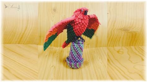 How to make 3D Origami parrot - YouTube