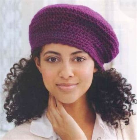 Very Easy Beginner's Crochet Beret Hat Crochet Pattern One Size Aran Medium Yarn 10 Ply Worsted ...