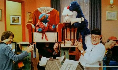 Another great Behind the Scenes Photo of Grover with Mr Johnson with L to R: Eric Jacobson ...