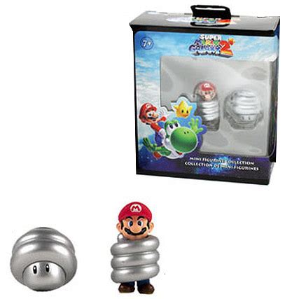 Super Mario Galaxy Spring Mario & Mushroom Figure, Not Mint