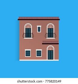 Vector Cartoon Illustration Caribbean Historic Houses: เวกเตอร์สต็อก (ปลอดค่าลิขสิทธิ์ ...