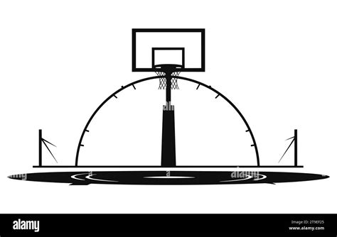 Basketball Court Flat Vector Icon,Basketball court vector black line ...