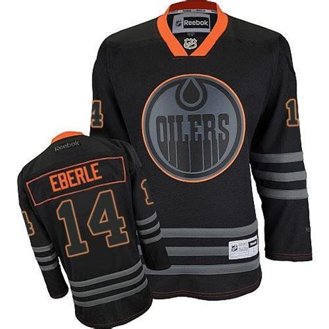 Edmonton Oilers NO.14 Jordan Eberle Men's Jersey (Black Ice Authentic)