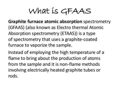 Graphite furnace atomic absorption spectroscopy