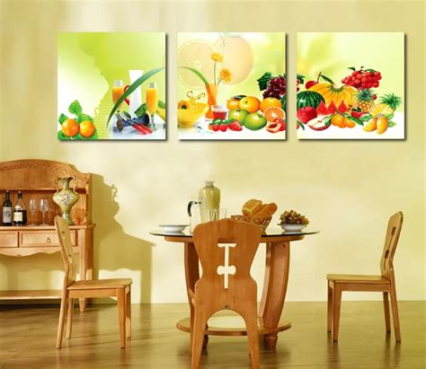 3 piece canvas art Home decoration wall art Painting fruit Wall painting for dining room Kitchen ...