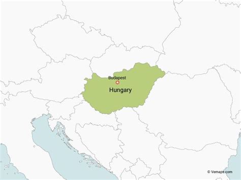 Map of Hungary with Neighbouring Countries | Free Vector Maps | Map ...