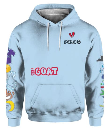 Polo G Merch The Goat Hoodie In Light Blue - Spoias