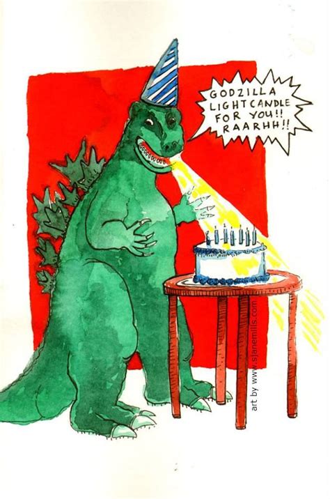 Godzilla birthday card. | Godzilla birthday, Godzilla birthday party ...