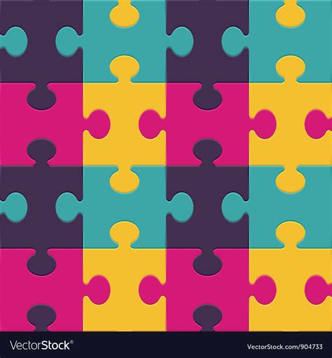 Colorful puzzle seamless background pattern Vector Image