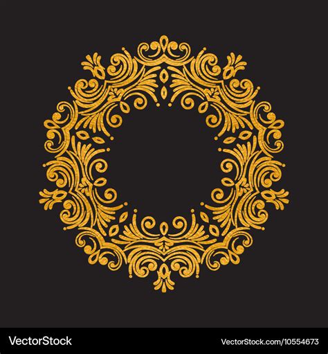 Elegant luxury vintage round gold floral frame Vector Image