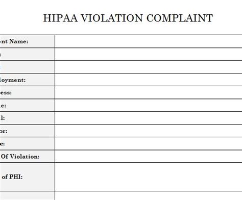 HIPAA Violation Complaint Template » Template Haven