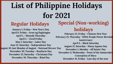 Philippine Holidays 2021: List of regular & special holidays - NewsToGov