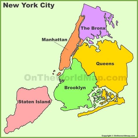 New York City boroughs map | New york city map, Nyc map, Manhattan map