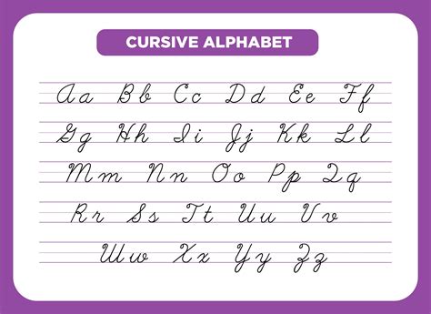Cursive Letters Chart Printable