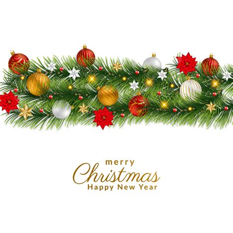 3d Merry Christmas Feliz Natal Luxury Bauble Garland Clipart Transparent Background With ...