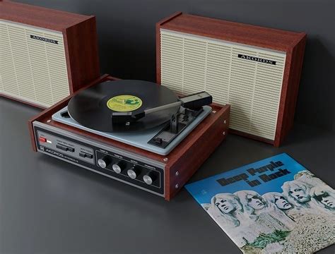 Vintage turntable with speakers 3D model | CGTrader