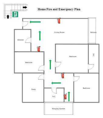 Home Evacuation plan | EdrawMax Editable Templates