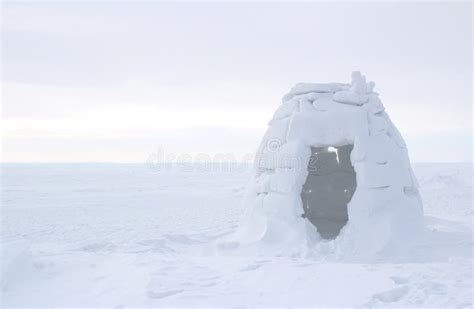 Construction of Igloo from Snow and Ice Stock Image - Image of ...